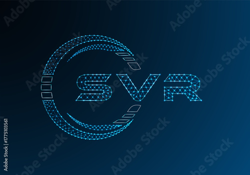 SVR low poly letter logo vector design. SVR lower poly logo design. Low poly logo.