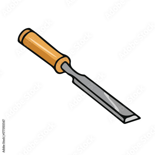 Wood Carving Tool Vector – Handcrafted Logo and Sticker Design for Woodworking and Craftsmanship