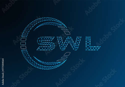 SWL low poly letter logo vector design. SWL lower poly logo design. Low poly logo.