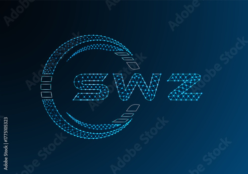 SWZ low poly letter logo vector design. SWZ lower poly logo design. Low poly logo.