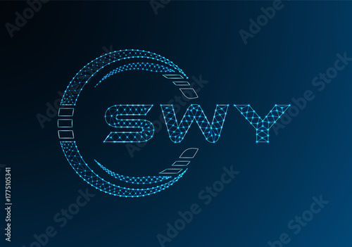 SWY low poly letter logo vector design. SWY lower poly logo design. Low poly logo.