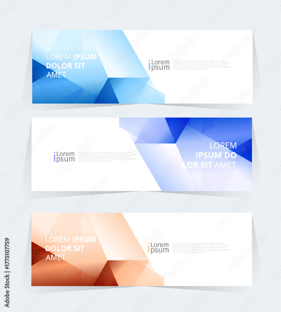 Fototapeta premium Geometric banner design with vector presentation template.