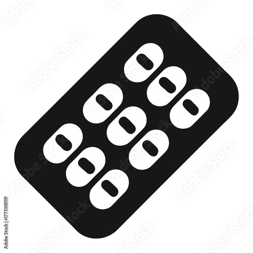 Blister Pack of Pills Silhouette Vector Icon
