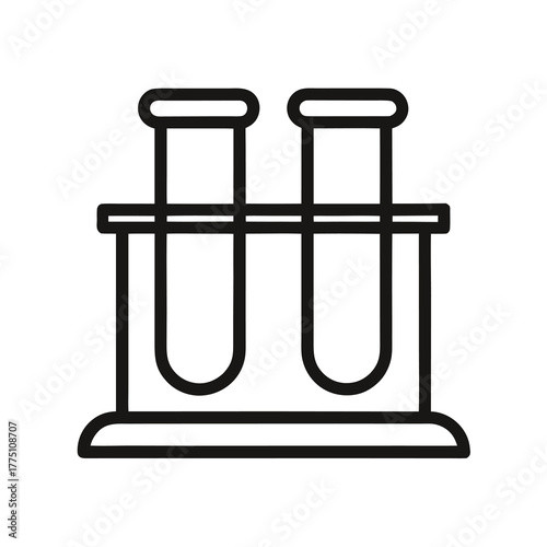 Laboratory Test Tubes Outline Vector Icon
