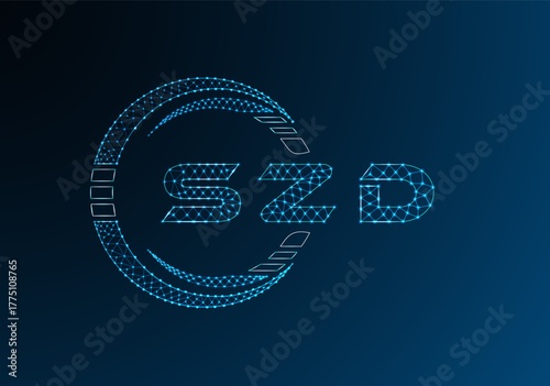 SZD low poly letter logo vector design. SZD lower poly logo design. Low poly logo.