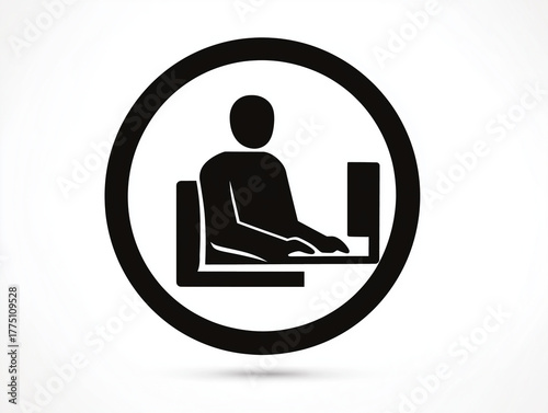 パソコンで作業する人　ピクトグラム