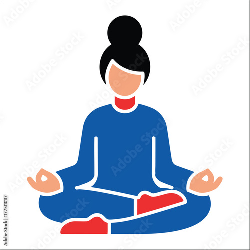 Woman Meditating In Lotus Position Practicing Morning Self Care Routine For Wellness