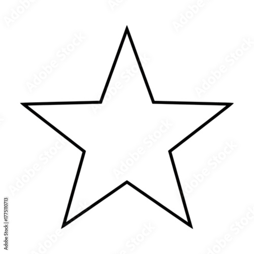 Celestial Simplicity: An illustration of a solitary five-pointed star. Its clean lines and stark design represent fundamental geometric shape. 