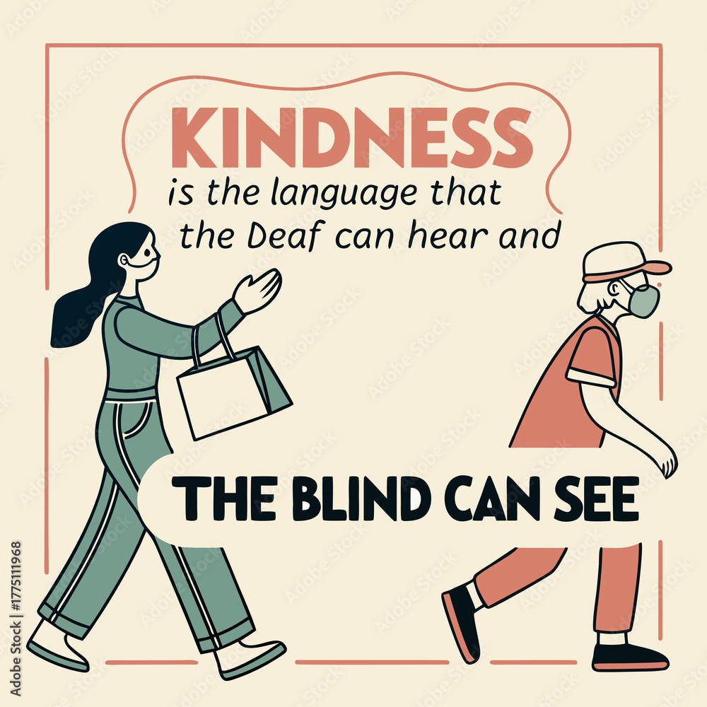 Obraz premium Kindness Inspirational Quote Vector Illustration