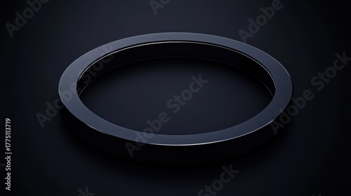 Polished Stainless Steel Ring in Front of Dark Background