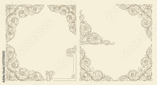 vintage frame with floral elements