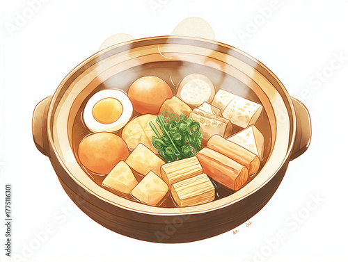 土鍋のおでん　イラスト