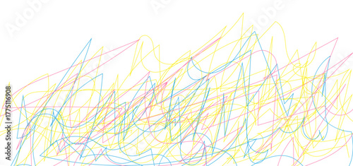 Random coloring line pattern background. Decorative pattern with tangled curved lines. Random chaotic lines abstract geometric pattern vector background.	