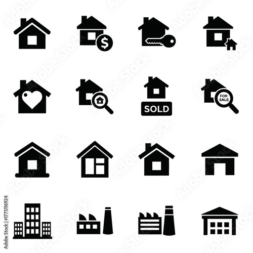 Set of house icons