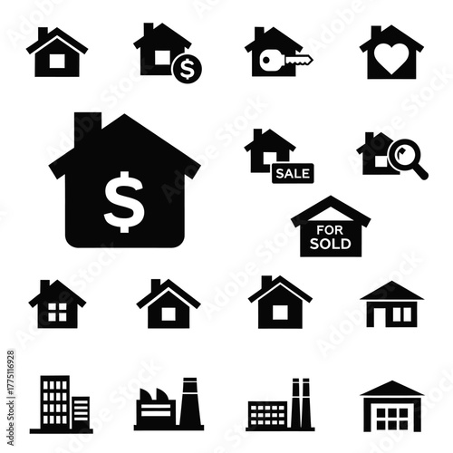 Set of real estate icons