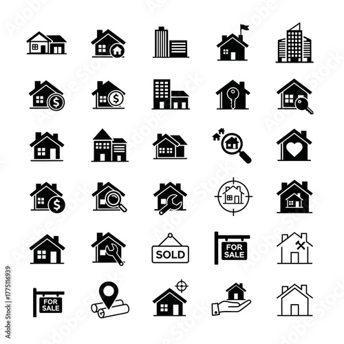 Real estate icons collection