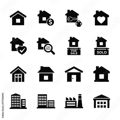Real estate icons set