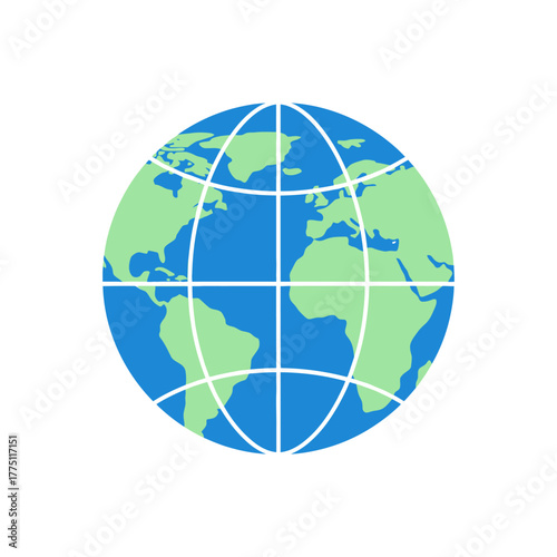 Flat design globe illustration