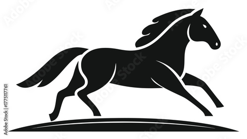 Stylized Galloping Horse Silhouette