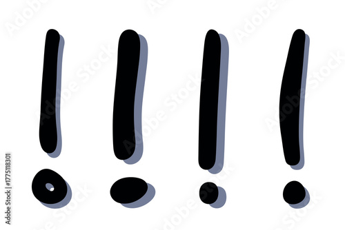 Set of hand drawn exclamation mark clipart Single element for design