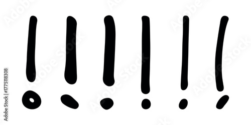 Set of hand drawn exclamation mark clipart Single element for design