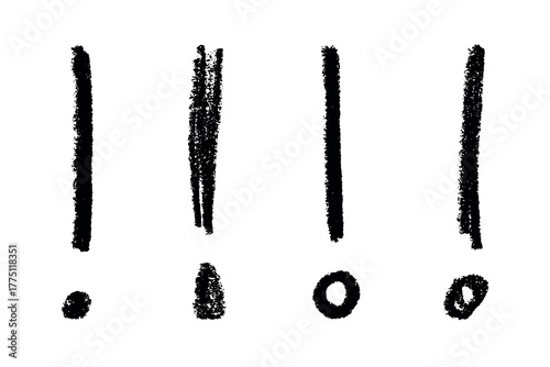 Set of hand drawn exclamation mark clipart Single element for design