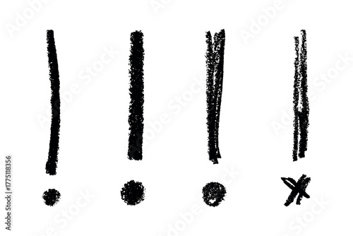 Set of hand drawn exclamation mark clipart Single element for design