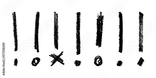 Set of hand drawn exclamation mark clipart Single element for design