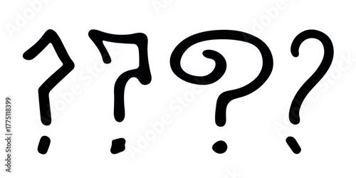 Set of hand drawn question mark clipart Single element for design