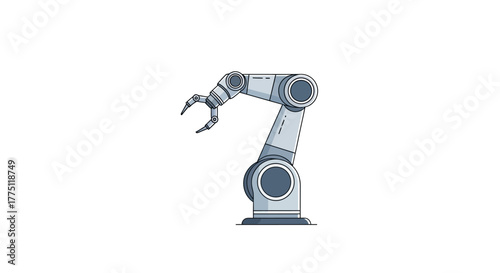 Illustration of an industrial robotic arm representing the concept of modern automation and technology