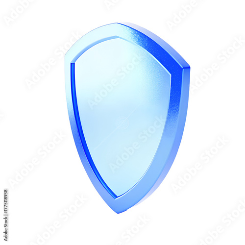 Free Download 3D Blue Glass Security Shield Icon for Protection and Safety - GFXLoad
