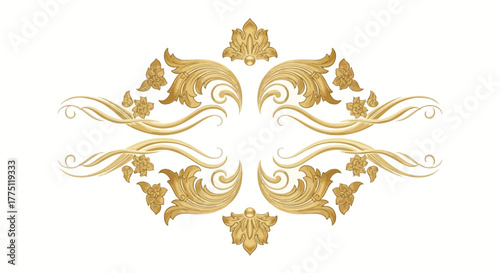 Elegant Gold Flourish Dividers & Ornamental Border Designs | Vintage Decorative Scroll Frames, Classic Victorian Luxury Line Art Elements