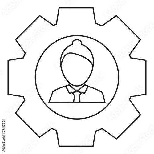 Modern Business Administration and Corporate HR Management line icon