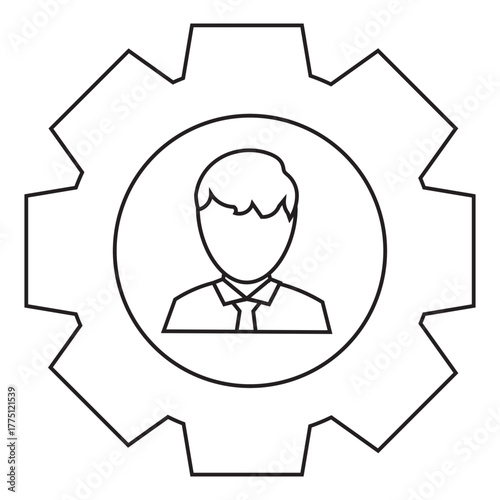 Modern Business Administration and Corporate HR Management line icon