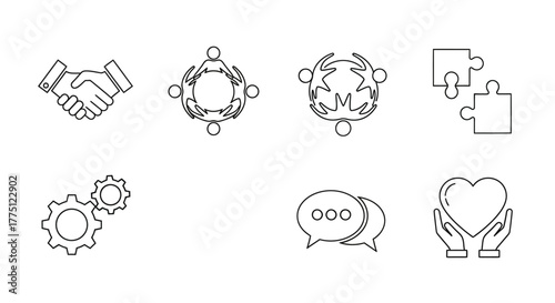 Illustration showcasing business concepts such as collaboration, agreement, and development with