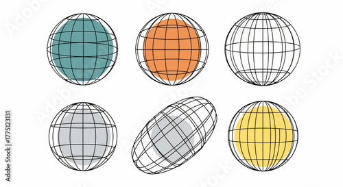 Stylized Globes A Vector Collection of Earth Representations in Varied Colors