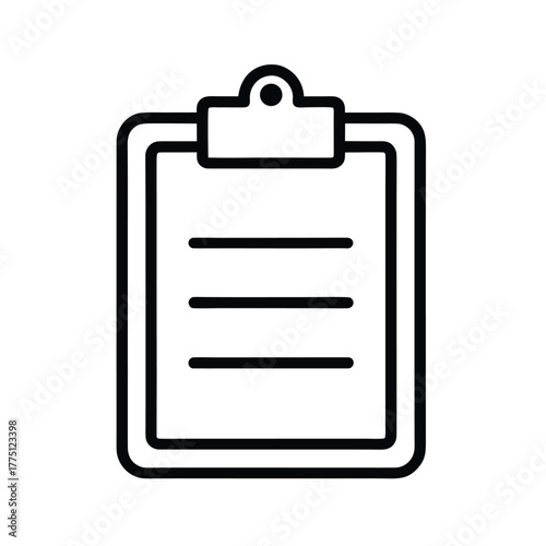 Vector outline icon of a clipboard. Vector illustration of a clipboard.