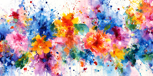 Colorful abstract  background watercolor art painting design wallpaper.