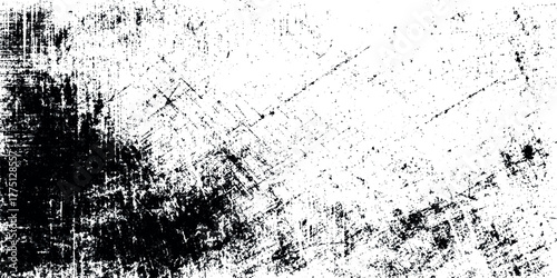Vintage black and white grunge texture pattern with scratched faded effect distressed wall background.
