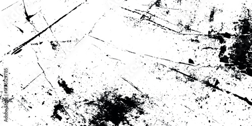 Abstract black and white grunge texture background with distressed rough surface vintage noise pattern scratched messy wall effect.