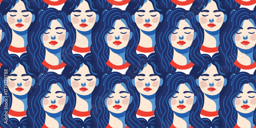 vector illustration  seamless pattern soft feminine abstract art