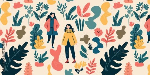 vector illustration botanical and human body fusion art