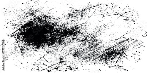 Abstract black and white grunge texture background with distressed rough surface vintage noise pattern scratched messy wall effect.