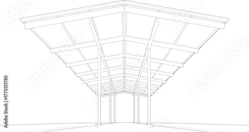 3D illustration of industrial project