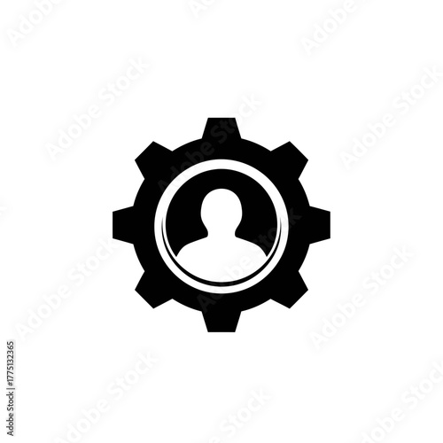 Conceptual Interplay of Gear and Human Silhouette Logo for System