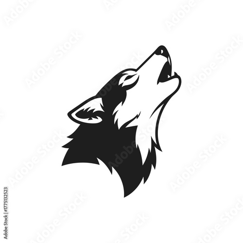 Minimalist Wolf Howl Silhouette Glyph Icon Symbolizing Wilderness Communication and Instinct