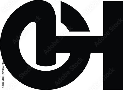Letter OH simple logo design vector