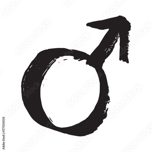 Hand drawn male gender identity sign Symbol used to represent sex and gender
