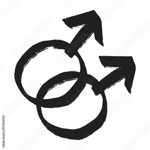Hand drawn homosexual identity sign Symbol used to represent sex and gender