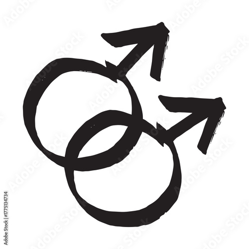 Hand drawn homosexual identity sign Symbol used to represent sex and gender